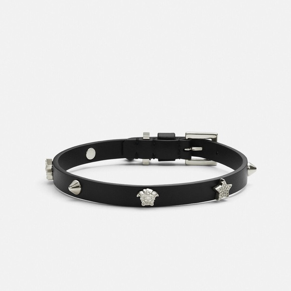 NWT Versace Studded Leather Chocker, Black New in Box - Picture 3 of 10